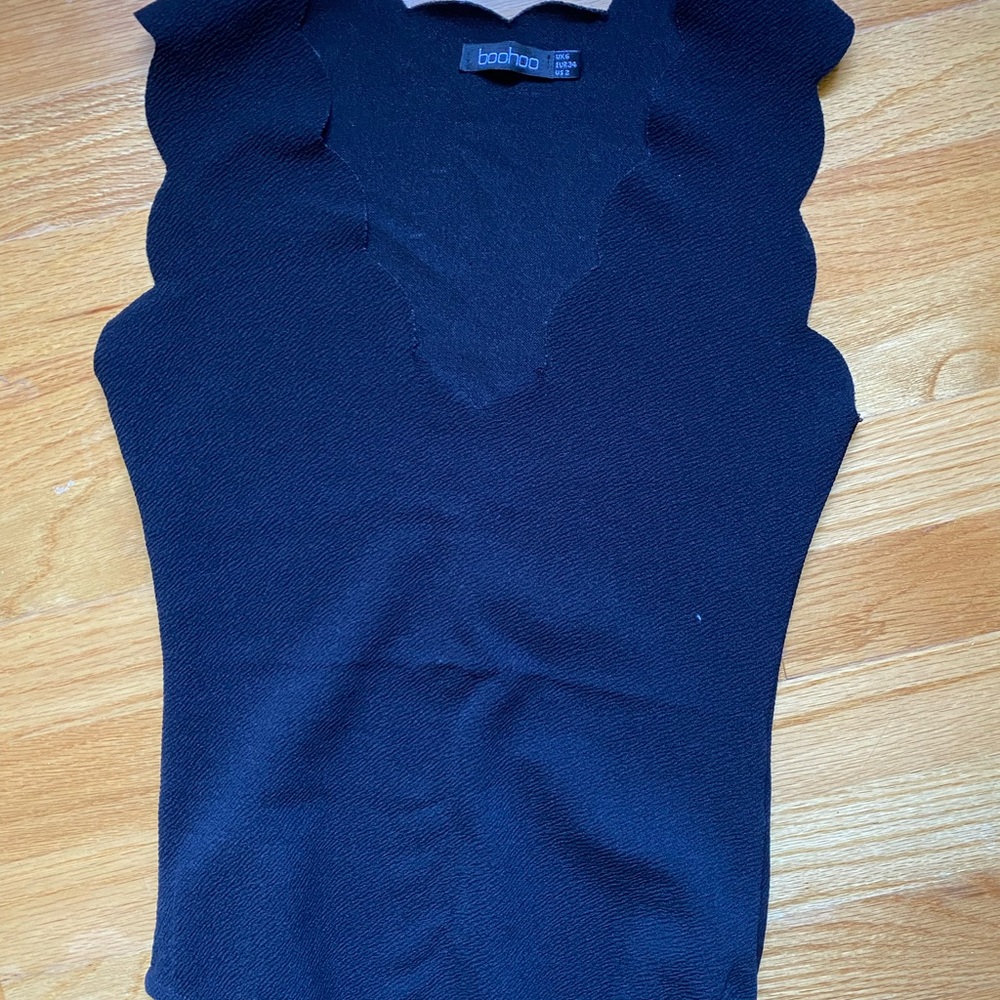 Boohoo Scalloped Bodysuit